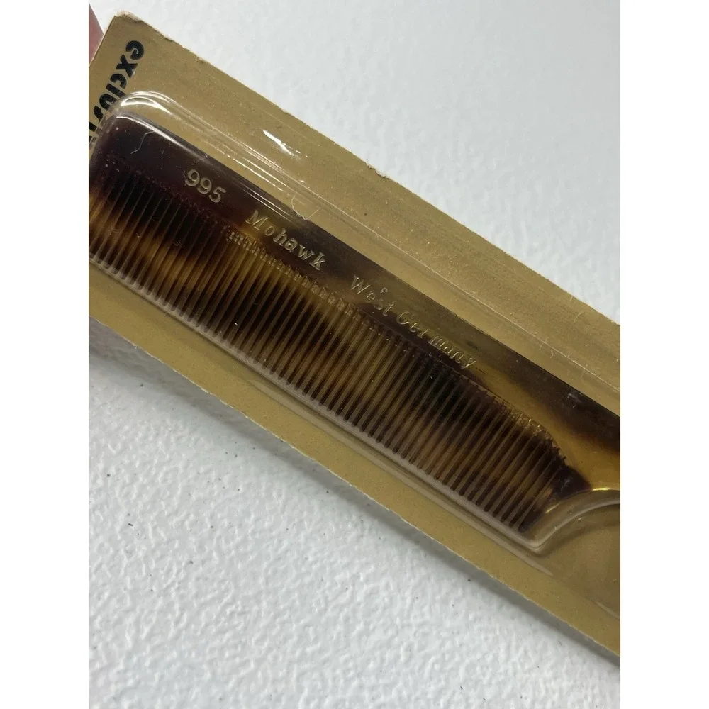 Vtg Mohawk‎ West Germany Tortoise Shell Quality Hair Comb Exclusive Design 995